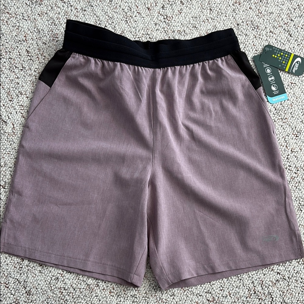 Men's Black and Purple Shorts NWT